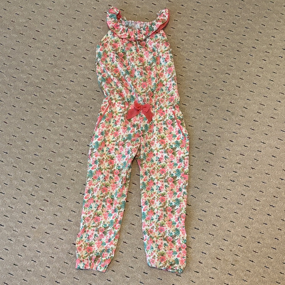 Mayoral Floral Jumpsuit Girls Spring Easter 5T
